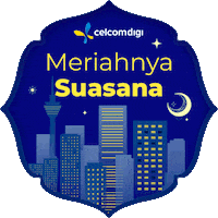 Aidilfitri Bandar Sticker by Digi