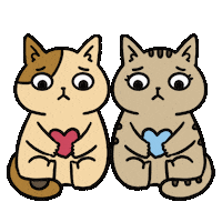 Cats Love Sticker by Cat and Cat Comics