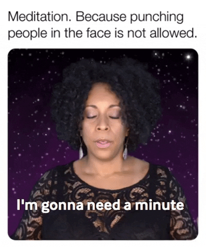 ComedianHollyLogan vibes annoyed vibe meditation GIF