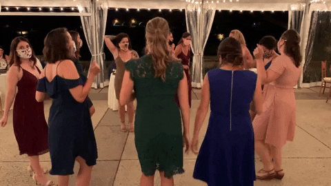 mennu dancing corona wedding covid-19 wedding dancing with masks on GIF