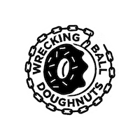 wreckingballdoughnuts dundee wrecking ball doughnuts wreckingballdoughnuts dundee doughnuts Sticker