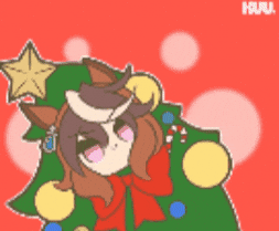 Christmas Tree Horse GIF