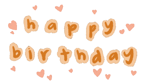 Happy Birthday Hearts Sticker