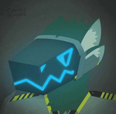 Protogen Rainbow Lights GIF