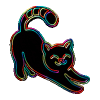 Cat Neon Sticker by Omer Studios