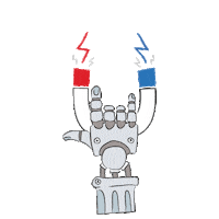 metal hand Sticker