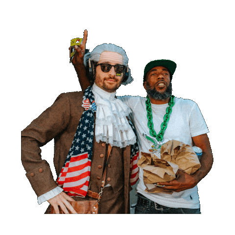 Posing Founding Father Sticker