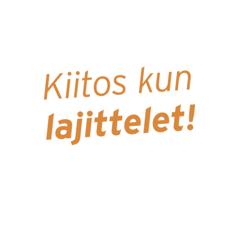 KiitosKunLajittelet giphyupload giphystrobetesting recycle recycling Sticker