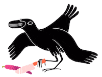 Bird Cooking Sticker by Mirjam Debets