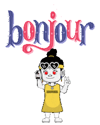 Hello World Bonjour Sticker by Zhotcita