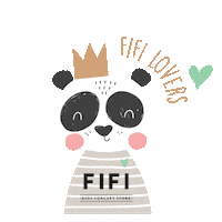 fifikids love heart panda fifi Sticker