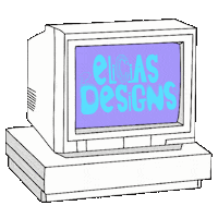 eliciasdesigns computer oldcomputer eliciasdesigns Sticker