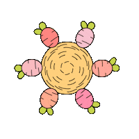 Smallhappycomics happy spin dizzy carrot Sticker