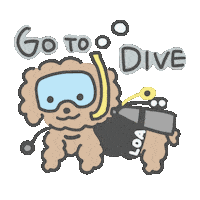 Dog Dive Sticker by AOIRUKA