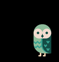 Woodlymaterial nature green owl bubble GIF