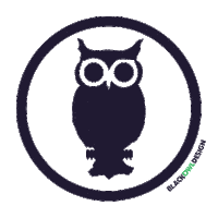 Black_Owl_Design flash owl designer colour Sticker