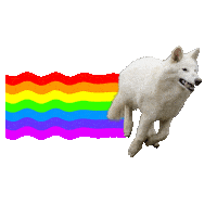 Dire Wolf Rainbow Sticker by Colossal