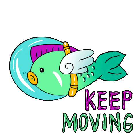 Fish Keep Moving Sticker