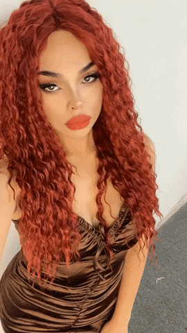 StylonicWigs giphyupload lace front wigs lace front wig red wig GIF