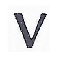 V Typography Sticker