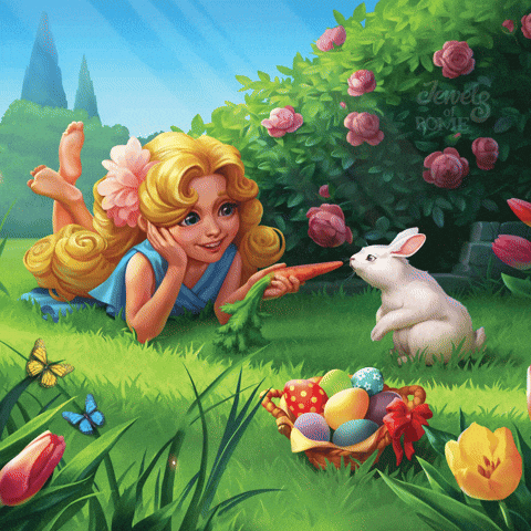 Long Hair Flowers GIF by G5 games