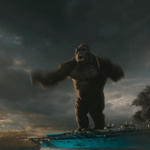 GodzillaVsKong fight jump battle escape GIF