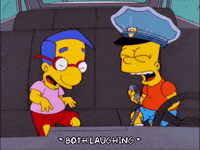 bart simpson laughing GIF