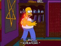 burning homer simpson GIF