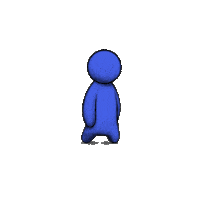 topiaio art blue avatar walking Sticker