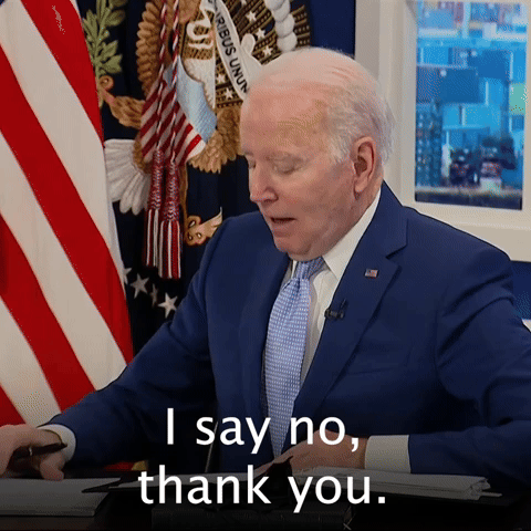 I say no, thank you.