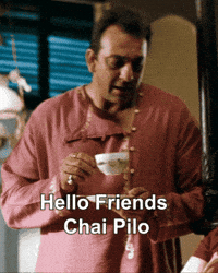 Tea Cup Hello GIF by Vinod Chopra Films