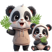 Panda Bears Sticker