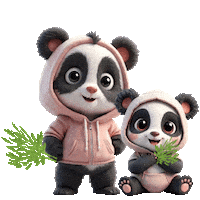 Panda Bears Sticker