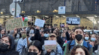 Hundreds Protest Near NYPD Headquarters Following Arrests During NYU Pro-Palestine Protest