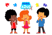 Abrilazul Sticker by 3 Palavrinhas