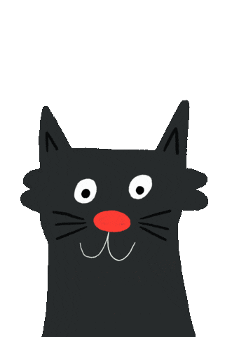 Happy Black Cat Sticker
