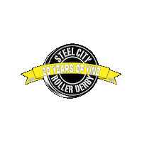SteelCityRollerDerby steel city roller derby steel city roller derby logo 20 years of yinz steel city derby logo Sticker