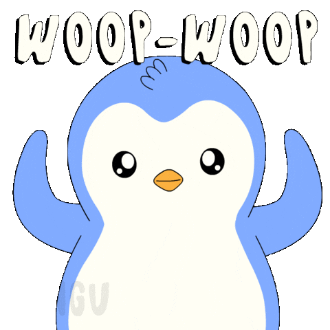 Celebrate Lets Go Sticker by Pudgy Penguins