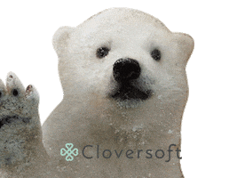 polar bear hello Sticker by Cloversoft
