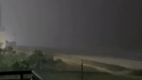 Lightning Flashes Over Myrtle Beach Amid Thunderstorm Warning