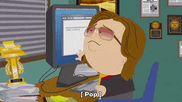 sitting at a desk thanking computer GIF by South Park 
