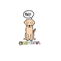 Golden Retriever Dog Sticker by makala9_