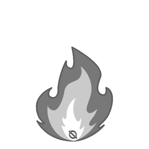 MSQLN fire emoji black white feuer Sticker