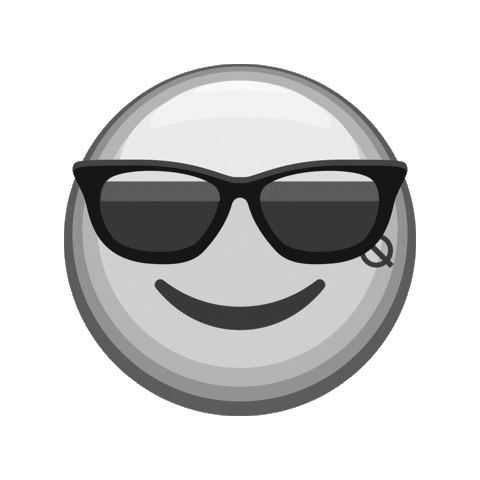 MSQLN cool emoji sunglasses black white Sticker