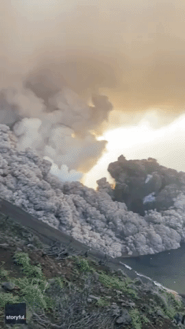 Flashes of Volcanic Lightning Seen as Stromboli Volcano Erupts in Italy
