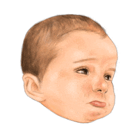 artshet cute sad sticker baby Sticker