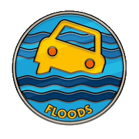 Water Flood Sticker by Listos California