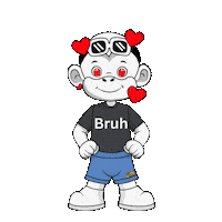 Heart Eyes White Monkey Sticker by Zhot