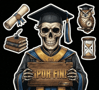 Skull Graduation GIF