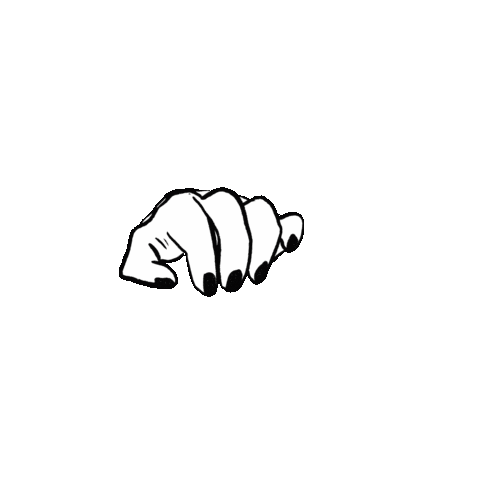 freskoprama black and white waiting anxious black nails Sticker